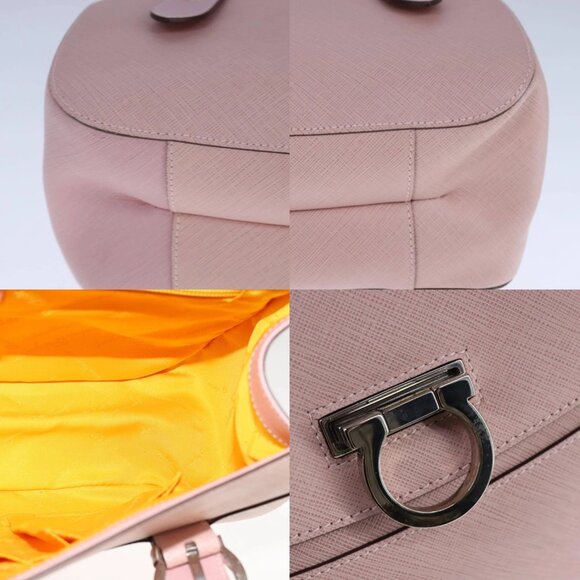 Salvatore Ferragamo Gancini Hand Bag Leather Pink Auth 108902V - Picture 16 of 16